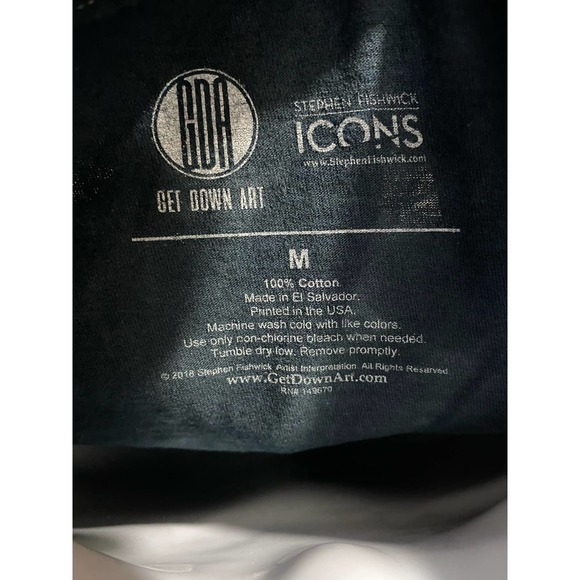 Jimi Hendrix Official Stephen Fishwick Icons GDA Black T-Shirt Size Medium - Picture 4 of 9